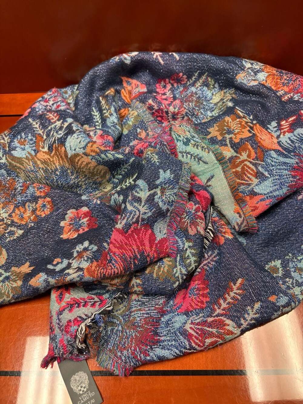 Vince Camuto Floral Tapestry Reversible Scarf O/S